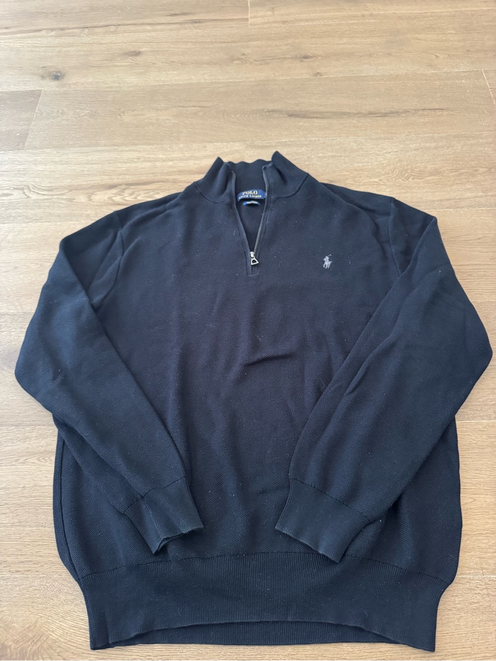 Polo by Ralph Lauren Pima Cotton Men's Black Half-Zip Sweater